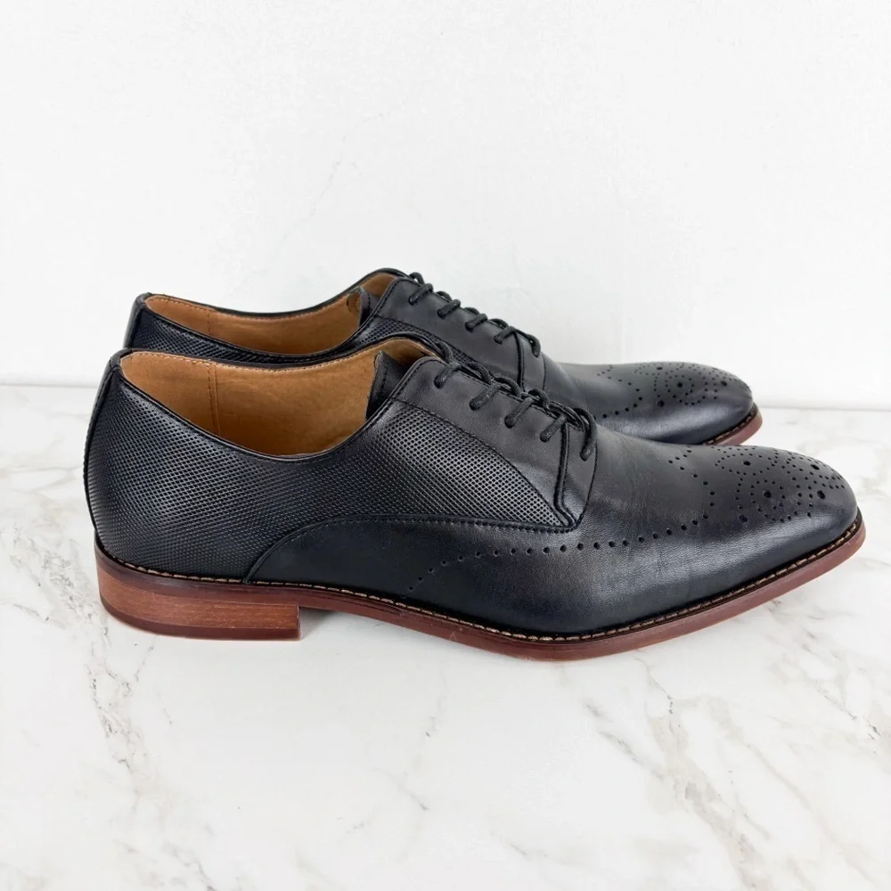La Milano Men’s Jordan Black Oxford Formal Shoes Sz 10